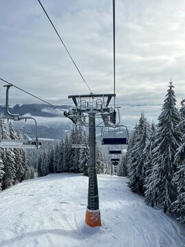 ski lift in the mountains