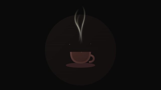 steaming coffee cup icon brown cream cozy design