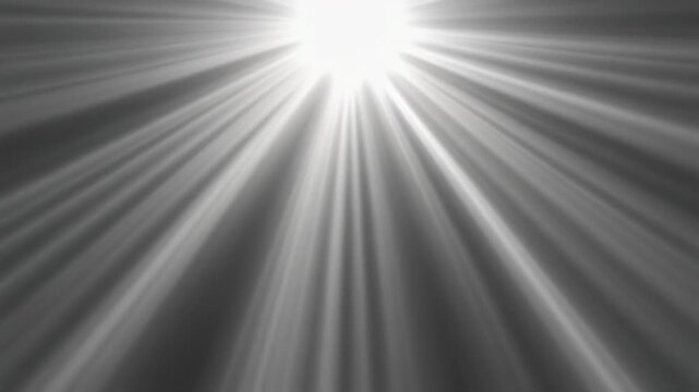 3D animation of glowing white sunlight with radiant beams and soft sunrays s