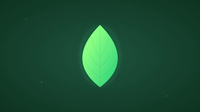 sustainable green energy leaf ecology animation clean style