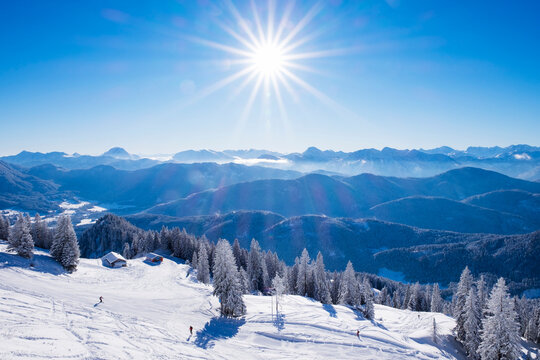 Germany, Upper Bavaria, Lenggries, ski area at Brauneck