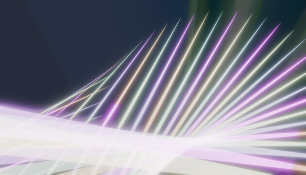Abstract digital art displays luminous stripes with dynamic energy