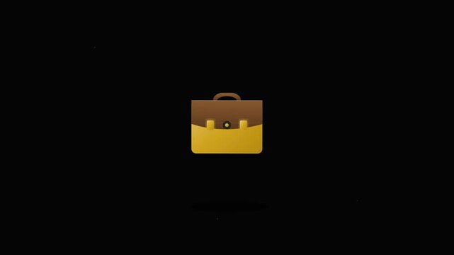 swinging business briefcase icon tan black screen