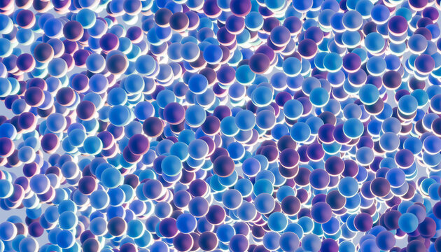 Abstract blue and purple sphere pattern creates a dynamic background