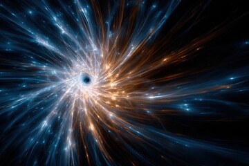 Fototapeta premium Exploration of cosmic phenomena featuring swirling light and a dark center