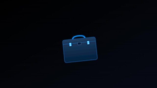 swinging business briefcase vector icon on black