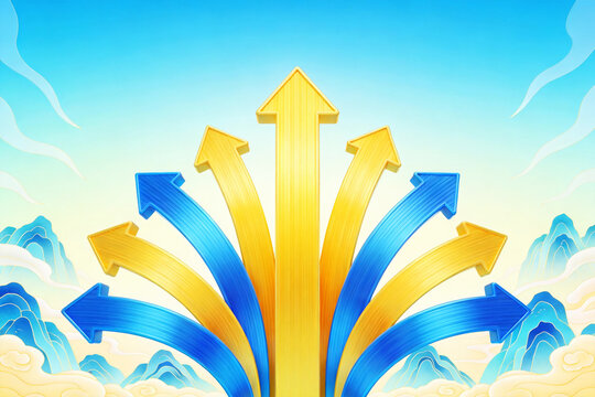 Upward Arrows Chinese Style Background