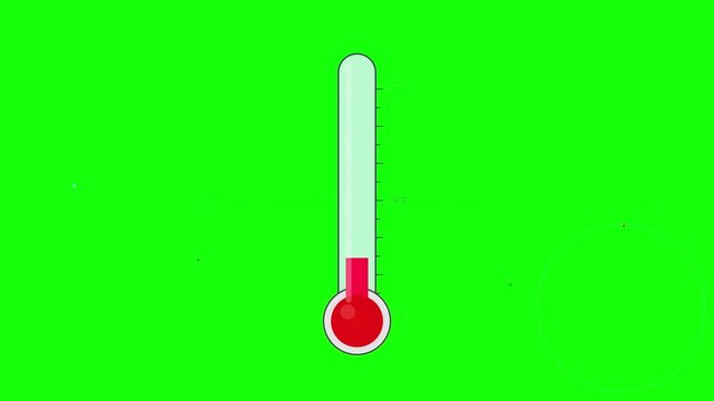 thermometer temperature climate icon green screen motion graphic
