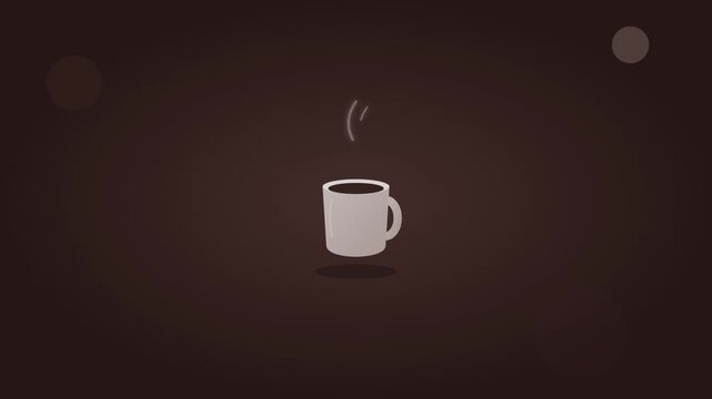 vibrant coffee cup break vector icon animation