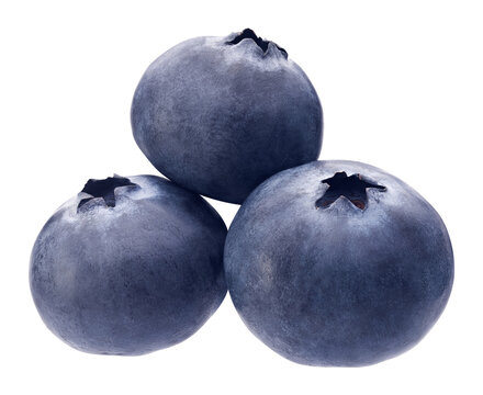 Stacked blueberries isolated