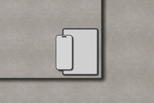 Blank Tablet And Smartphone Mockup