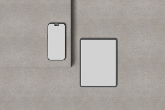 Blank Tablet And Smartphone Mockup
