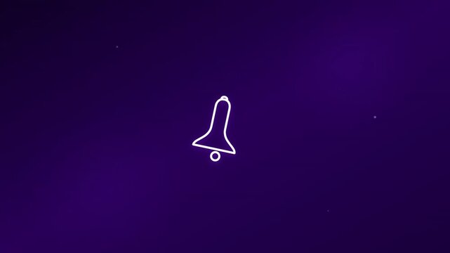vibrant social media bell on deep purple sky