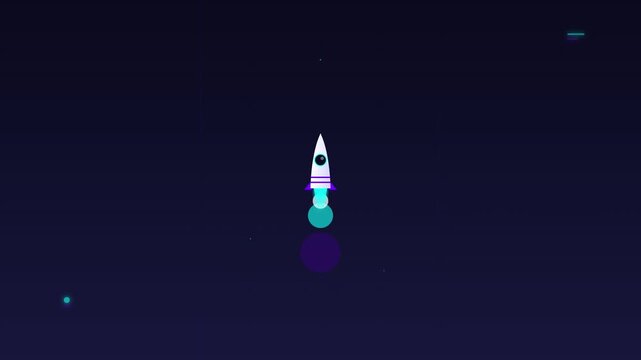 vibrant startup rocket launch vector icon smooth motion