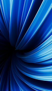 Blue abstract curved spiral shapes with smooth flowing lines