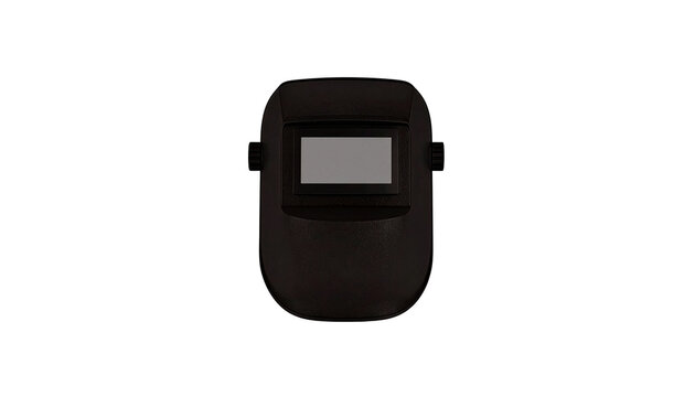 Professional welding helmet protective face shield with auto darkening filter glass isolated on a transparent background