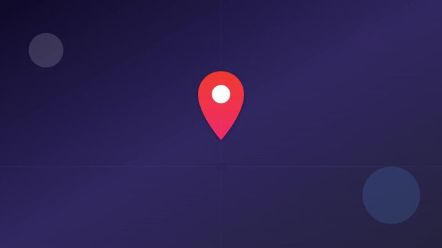 Vivid Red Location Map Pin Icon Animation