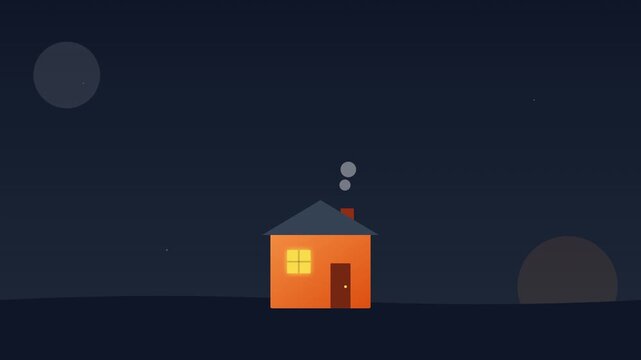 Warm Home House Building Real Estate Icon Animation