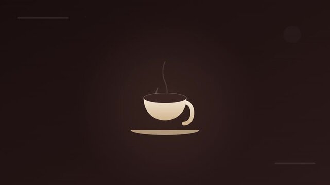 warm coffee cup steam animation modern brown gradient