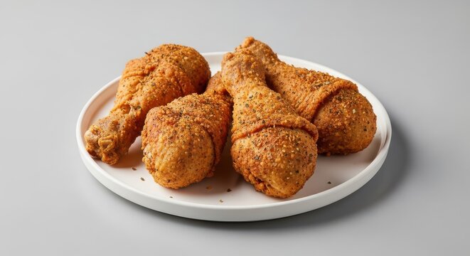 Crispy golden fried chicken pieces on a plate