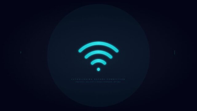 wireless wifi signal internet connectivity network icon animation