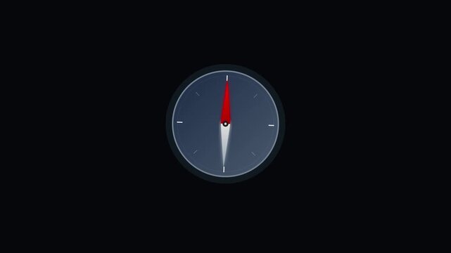 wobbling compass north icon blue black screen