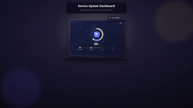 Laptop Software Update Dashboard Progress Ring Premium UI Animation
