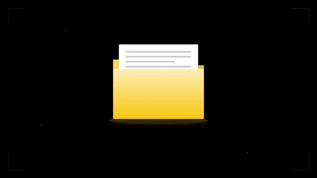 opening manila folder file storage icon animation