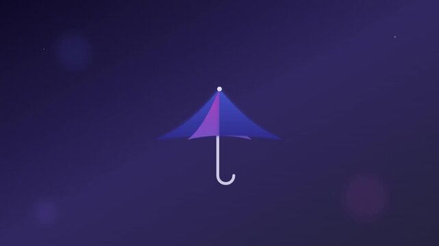 opening umbrella protection vector icon motion animation