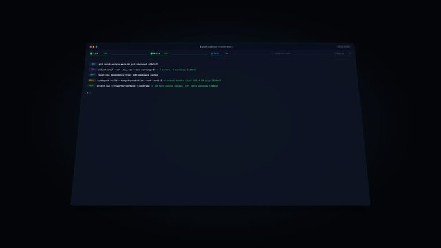 4k Automated Software Build Terminal and DevOps CI CD Pipeline Loop