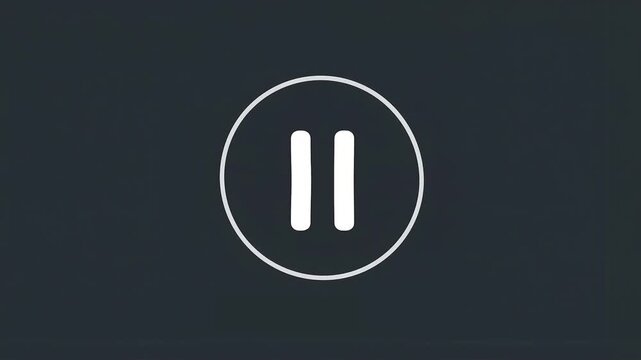 Play pause button icon morph animation flat UI loop