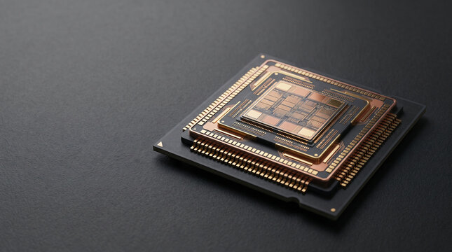 Advanced AI processor chip with exposed semiconductor architecture