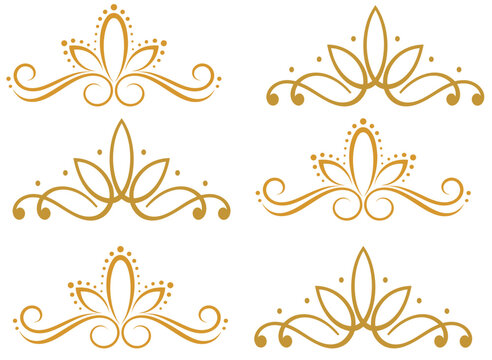 Floral Divider Vector Set Elegant Vintage Ornament Flourishes Clipart