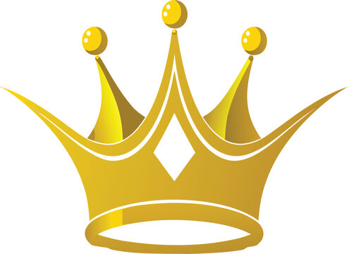 Gold Royal Crown Vector Illustration Isolated On White Background For King and Queen Concept