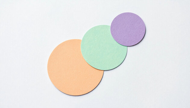 Three overlapping pastel circles on white background representing connection and simplicity concept