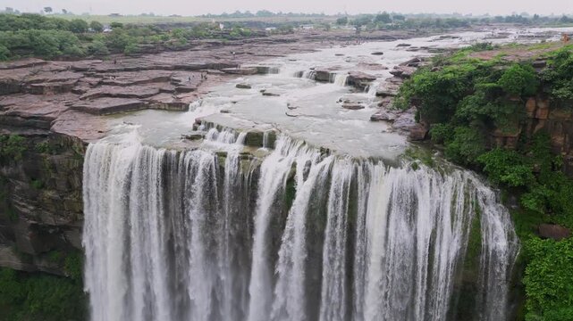 Aerial View of Keoti Waterfall Rewa Madhya Pradesh India