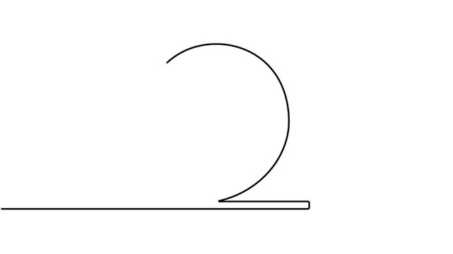Animated of number two icon sign continuous one line drawing moving on white background minimalist single art perfect for infographics and displayed dashboard symbol 4k animation video