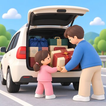 3D 행복한 귀성길 안전운전, 명절 출발 준비 Generating AI