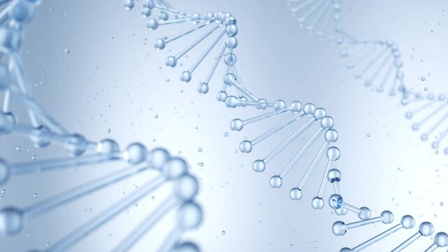 DNA Double Helix Spiral Molecule Structure 3d animation.