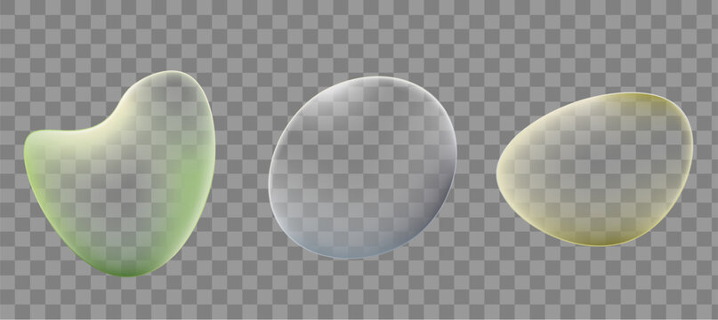 Water drops green ,grey,yellow vector set