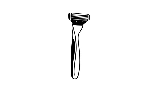 Disposable shaving razor tool graphic element isolated on white background for men grooming personal hygiene care vector