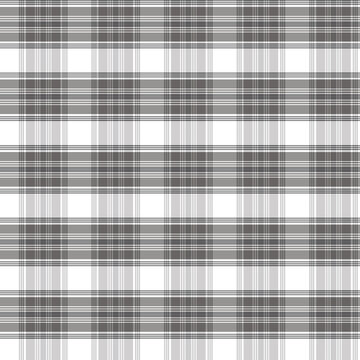 Modern black grey and white plaid pattern for textile print
