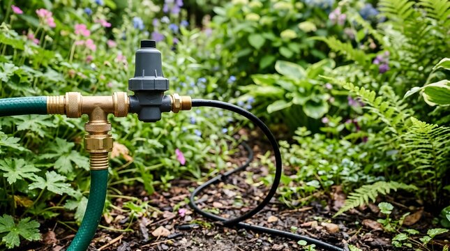 garden drip irrigation pressure regulator for efficient plant watering water conservation and precision landscape management