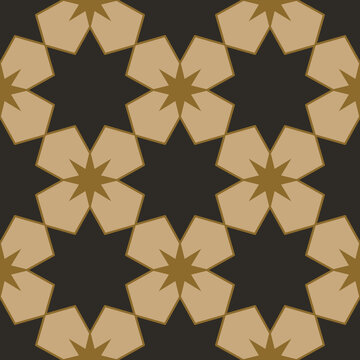 Diriyah Inspired Series: Seamless Eight Pointed Star Khatam Pattern in Clay and Night