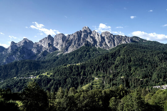 Panorama delle Dolomiti Bellunesi,Dolomiti, Belluno, Veneto,Italia