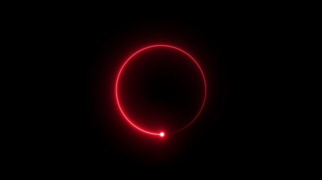 Abstract Glowing Red Laser Line Circle Loop Animation with Copy Space for Logo Reveal.