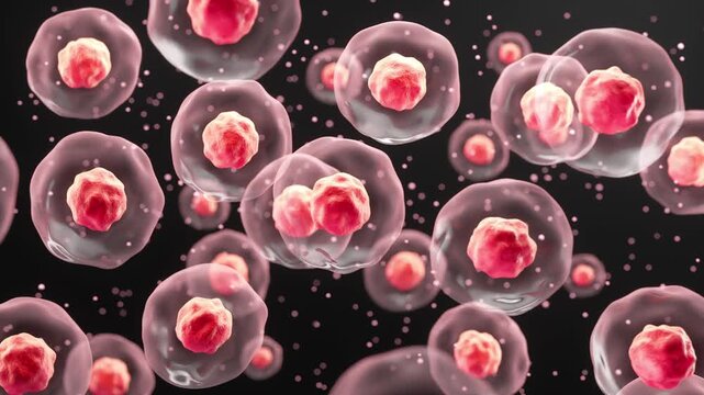Human cell or Embryonic stem cell microscope background.