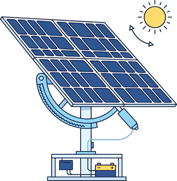 Solar Panel Tracker Vector for Clean Energy