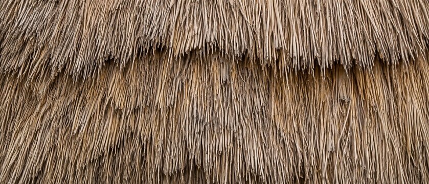 Close-up full frame texture of a traditional dried grass thatch roof