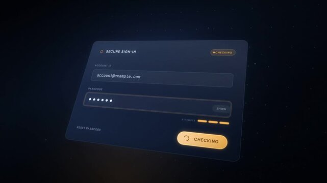 Secure sign in screen with failed password attempts and an account locked countdown warning